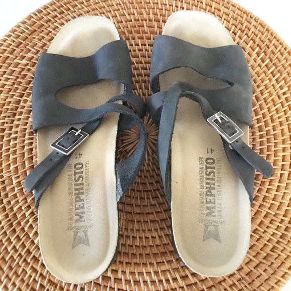 Mephisto Women's Black Nubuck Comfort Sandals Buckle Size 41 Size 11 - Picture 5 of 7